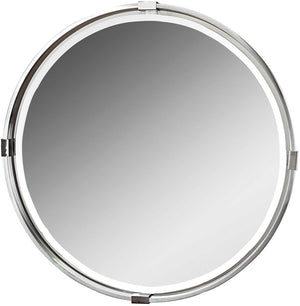 Uttermost Tazlina Brushed Nickel Round Mirror