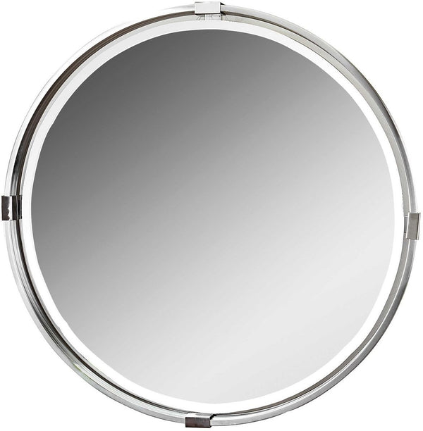 Uttermost Tazlina Brushed Nickel Round Mirror