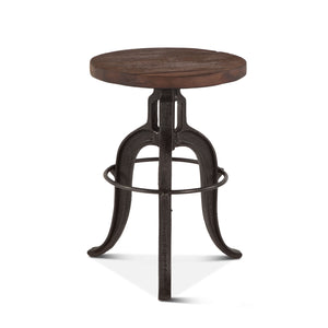 Home Trends Design Industrial Teak Adjustable Recycled Teak Bar Stool