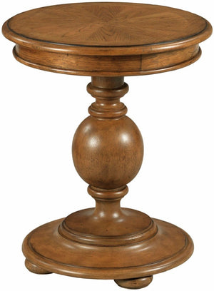 American Drew Berkshire Pearson Warm Cognac Round End Table