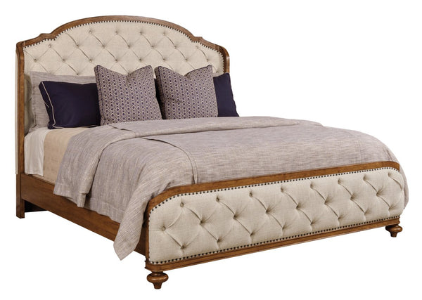American Drew Glendale Upholstered Shelter Berkshire Queen Headboard