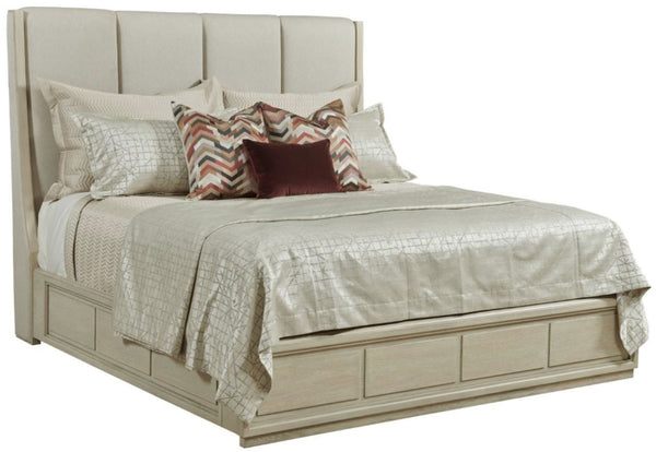 American Drew Tufted Upholstered Headboard in An Alabaster Finish