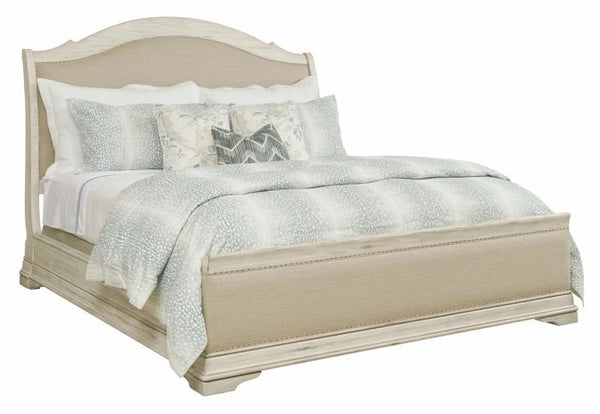 Kincaid Coastal Serenity Cream Upholstered Bed Frame with Linen