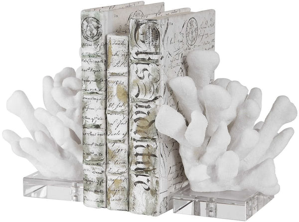 Uttermost Charbel 2-Piece White Bookends