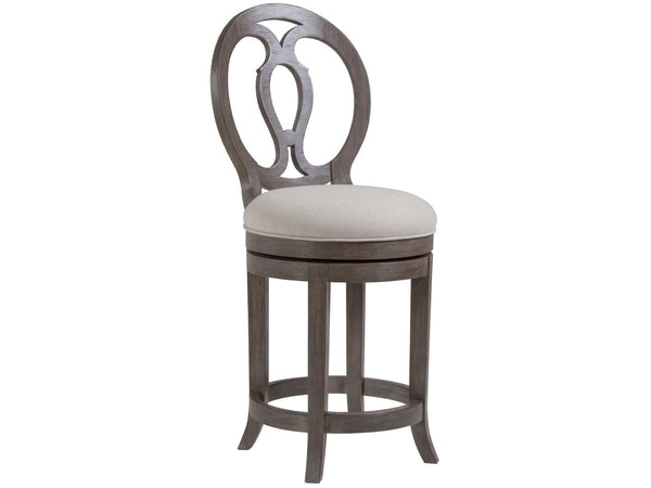 Artistica Home by Lexington Cohesion Program Axiom 24.5 Inch Swivel Wood Counter Stool Light Brown/Beige
