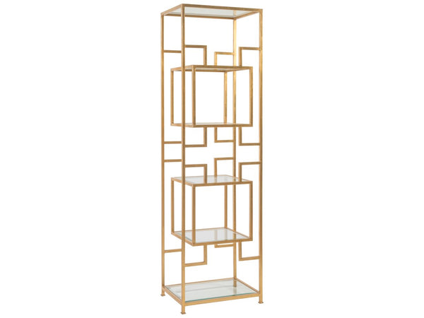 Artistica Home by Lexington Metal Designs Gold Leaf Metal Slim Suspension Bookcase