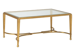 Artistica Home by Lexington Metal Designs Sangiovese Small Rectangular Metal Cocktail Table in Gold Leaf