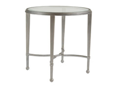 Artistica Home by Lexington Metal Designs Sangiovese 26 Inch Round Metal End Table Silver/Gold