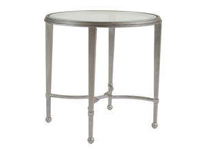 Artistica Home by Lexington Metal Designs Sangiovese 26 Inch Round Metal End Table Silver/Gold