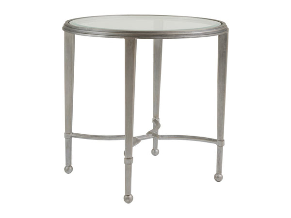 Artistica Home by Lexington Metal Designs Sangiovese 26 Inch Round Metal End Table Silver/Gold