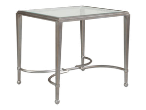 Artistica Home by Lexington Metal Designs Sangiovese 24 Inch Rectangular Metal End Table Silver/Gold