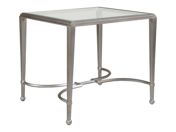 Artistica Home by Lexington Metal Designs Sangiovese 24 Inch Rectangular Metal End Table Silver/Gold
