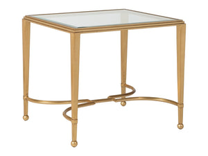 Artistica Home by Lexington Metal Designs Sangiovese 24 Inch Rectangular Metal End Table Gold Leaf