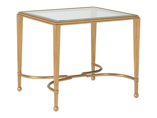 Artistica Home by Lexington Metal Designs Sangiovese 24 Inch Rectangular Metal End Table Gold Leaf
