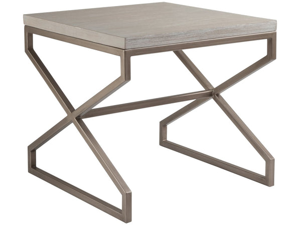 Artistica Home by Lexington Cohesion Program Edict 26 Inch Square Mahogany Wood End Table White Washed