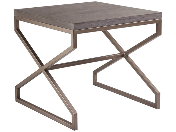 Artistica Home by Lexington Cohesion Program Edict 26 Inch Square Mahogany Wood End Table Light Brown