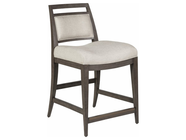 Artistica Home by Lexington Cohesion Program Nico 24.5 Inch Upholstered Wood Counter Stool Dark Brown/Beige