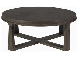 Artistica Home by Lexington Cohesion Program Rousseau 42.5 Inch Round Wood Cocktail Table Dark Brown