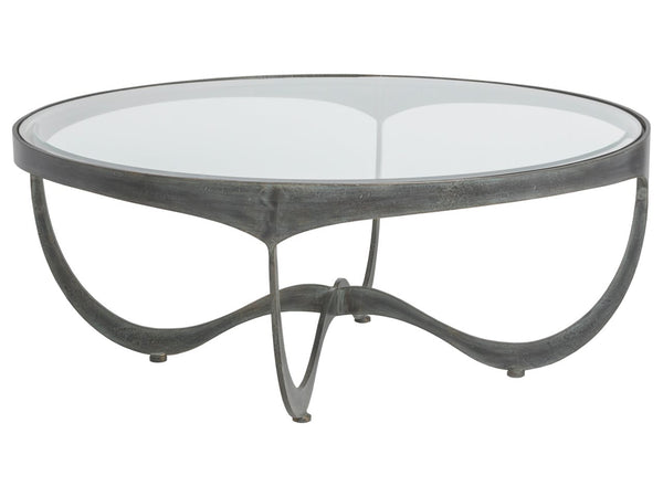 Artistica Home by Lexington Metal Designs Sophie 42 Inch Round Metal Cocktail Table Iron Gray