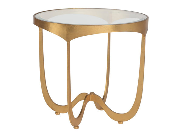 Artistica Home by Lexington Metal Designs Sophie 26 Inch Round Metal End Table Gold Leaf