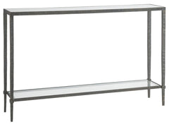 Artistica Home by Lexington Metal Designs Claret 54 Inch Modern Iron Gray/Clear Console Accent Table