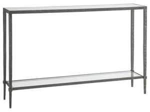 Artistica Home by Lexington Metal Designs Claret 54 Inch Modern Iron Gray/Clear Console Accent Table