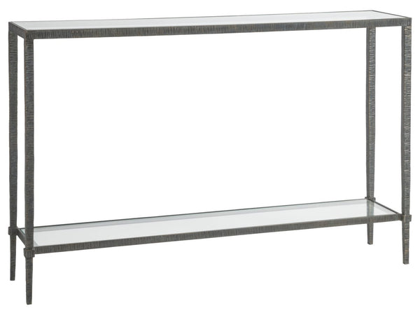 Artistica Home by Lexington Metal Designs Claret 54 Inch Modern Iron Gray/Clear Console Accent Table
