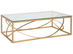 Artistica Home by Lexington Metal Designs Ellipse 54 Inch Rectangular Metal Cocktail Table Gold Leaf