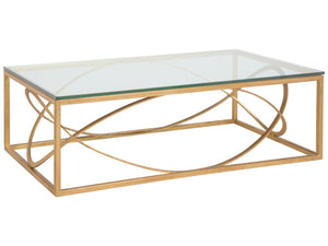 Artistica Home by Lexington Metal Designs Ellipse 54 Inch Rectangular Metal Cocktail Table Gold Leaf