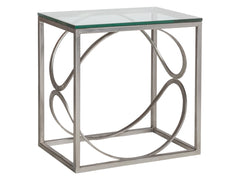 Artistica Home by Lexington Metal Designs Ellipse 18 Inch Rectangular Metal End Table Silver Leaf
