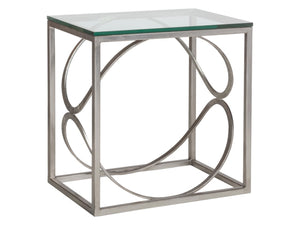 Artistica Home by Lexington Metal Designs Ellipse 18 Inch Rectangular Metal End Table Silver Leaf