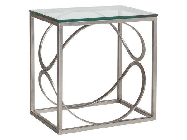 Artistica Home by Lexington Metal Designs Ellipse 18 Inch Rectangular Metal End Table Silver Leaf