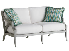 Tommy Bahama Outdoor by Lexington Silver Sands Soft Gray & Blue Loveseat