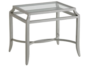 Tommy Bahama Outdoor by Lexington Silver Sands Soft Gray Rectangular End Table