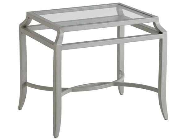 Tommy Bahama Outdoor by Lexington Silver Sands Soft Gray Rectangular End Table