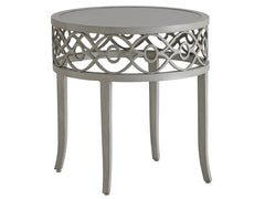 Tommy Bahama Outdoor by Lexington Silver Sands Soft Gray Round End Table