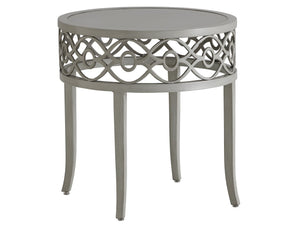 Tommy Bahama Outdoor by Lexington Silver Sands Soft Gray Round End Table