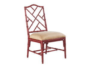 Tommy Bahama Home by Lexington Island Estate Wood Dining Chair Wood/Upholstered/Fabric in Red/Brown
