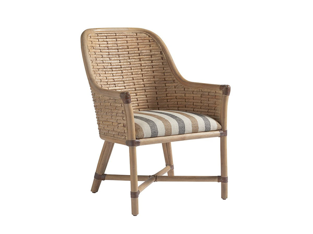 Tommy Bahama Home by Lexington Los Altos Armchair Upholstered/Wicker/Rattan/Fabric in Gray