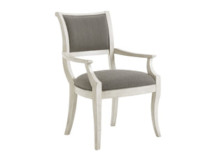 Oyster Bay by Lexington King Louis Back Armchair Wood/Upholstered/Fabric in Gray/Brown