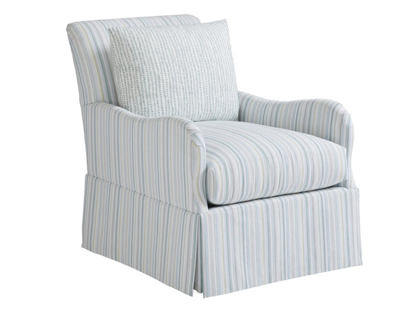 Tommy Bahama Home by Lexington Ocean Breeze Multicolor Palm Frond Swivel Chair