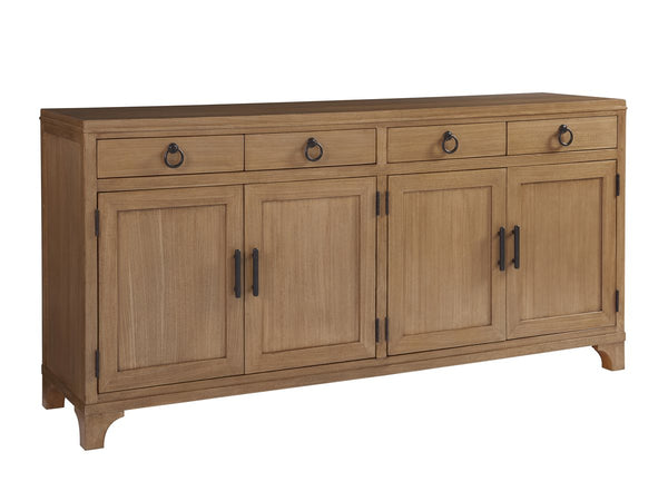 Barclay Butera by Lexington Newport 78 Inch Wide 4-Drawer Bayside Sideboard Wood Sandstone Finish