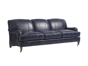 Barclay Butera Upholstery by Barclay Butera Sydney Leather Sofa with Brass Caster