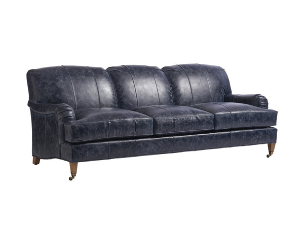 Barclay Butera Upholstery by Barclay Butera Sydney Leather Sofa with Brass Caster