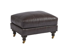 Barclay Butera Upholstery by Barclay Butera Oxford Leather Ottoman