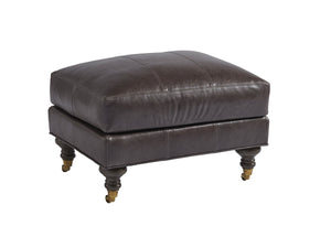 Barclay Butera Upholstery by Barclay Butera Oxford Leather Ottoman