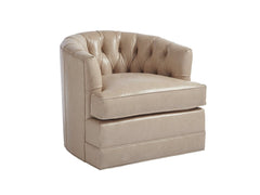Barclay Butera Upholstery by Barclay Butera Cliffhaven Leather Swivel Barrel Chair
