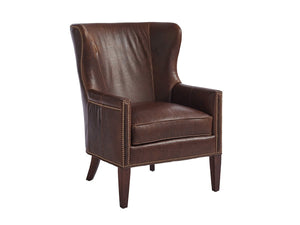 Barclay Butera Upholstery by Barclay Butera Avery Leather Wing Barrel Chair