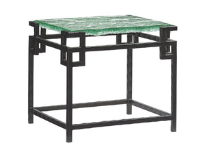 Tommy Bahama Home by Lexington Island Fusion Hermes Reef Glass Top End Table
