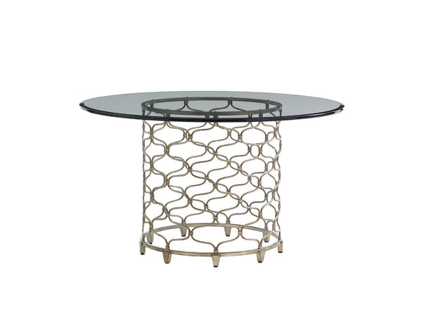 Laurel Canyon by Lexington Bollinger Round Dining Table with 54 Inch Glass Top